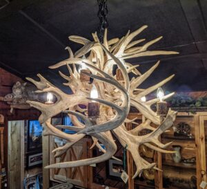 antler chandeliers